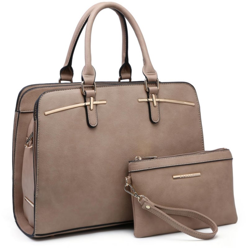 DASEIN Women Handbag Wallet Tote Shoulder Hobo Bag Top Handle Satchel Purse Set 2pcs with 3 Compartments - Image 1